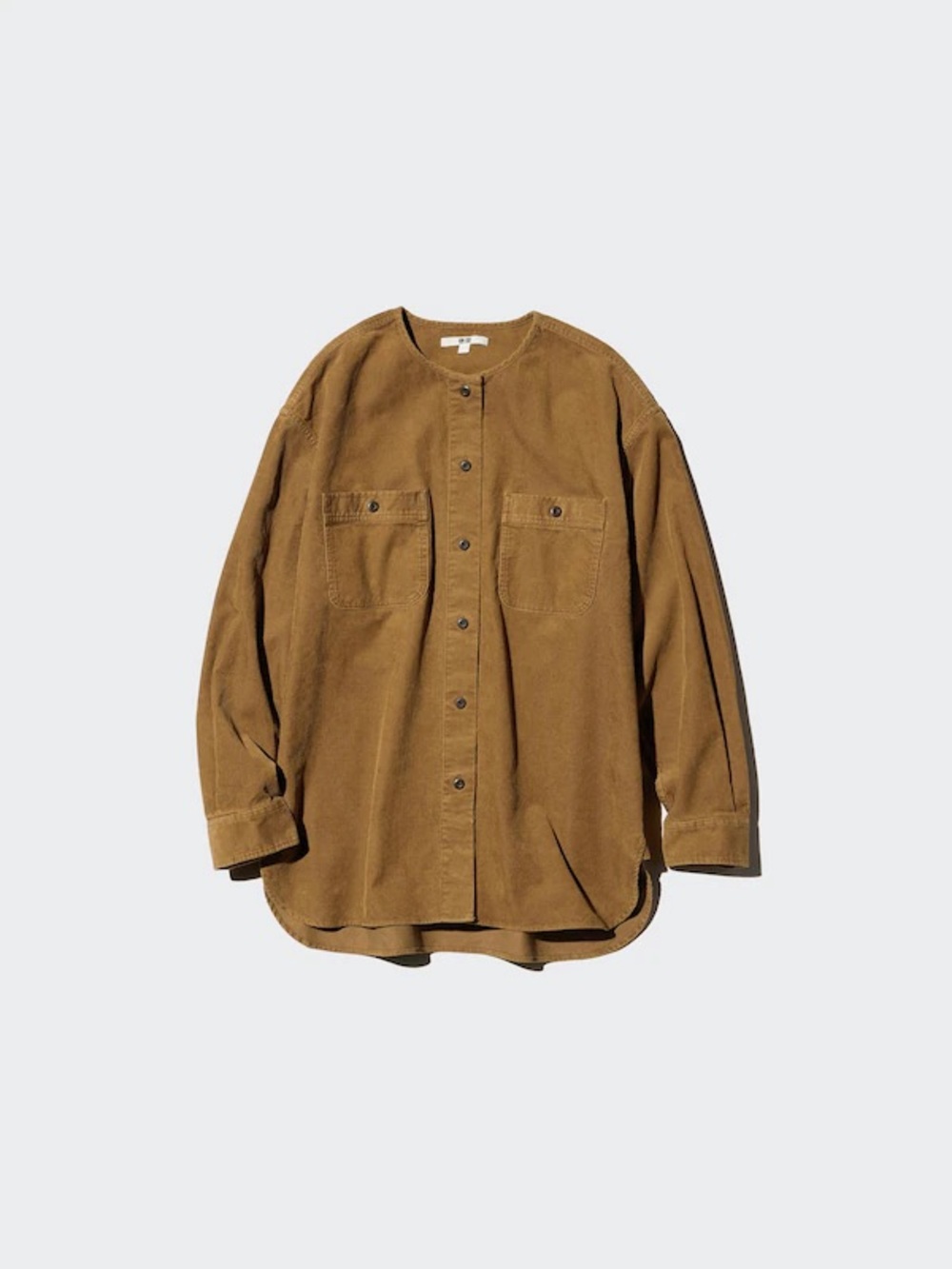 Women's Long-Sleeve Button Corduroy Shirt Jacket - Brown